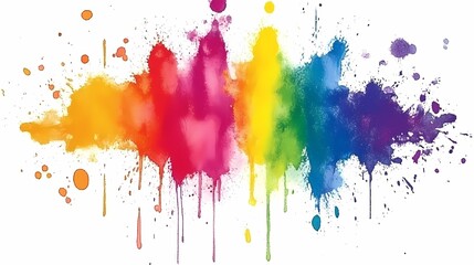 Fototapeta premium Rainbow Watercolor Splashes Abstract Background