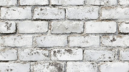 Textured white brick surface with uneven paint coverage and a gritty finish, providing a subtle, rustic visual aesthetic.