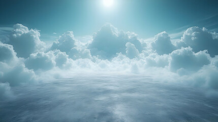 Obraz premium Abstract Cloud Sky Background - Beautiful 3D Rendered Cloudy Scene