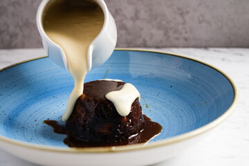 chocolate fondant with custard