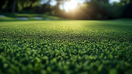 Naklejka premium Green Grass Close Up - Lush Grassy Field Background