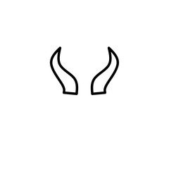 Horn thin line icon set. Animal carnival costume collection of simple outline signs