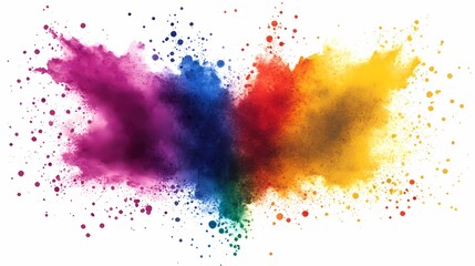 Fototapeta premium Colorful Powder Explosion Abstract Art Watercolor Splatter Background