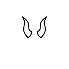 Horn thin line icon set. Animal carnival costume collection of simple outline signs