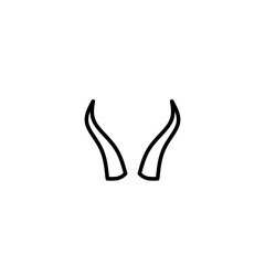 Horn thin line icon set. Animal carnival costume collection of simple outline signs