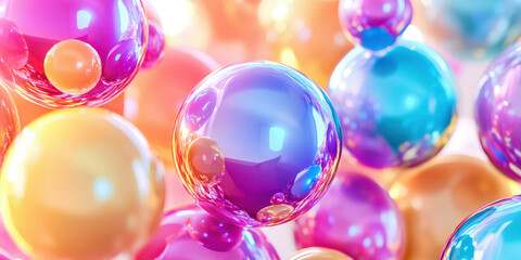 A colorful array of bubbles in various sizes and colors