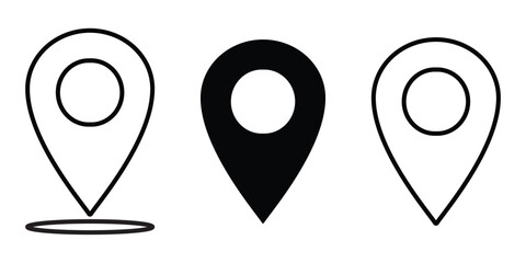location icon, place symbol, vector illustration on transparent background