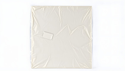 Plastic wrapped vinyl album cover texture isolated with white highlights, png