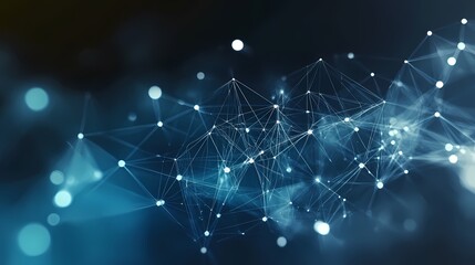 Fototapeta premium Abstract Blue Network Connection Background