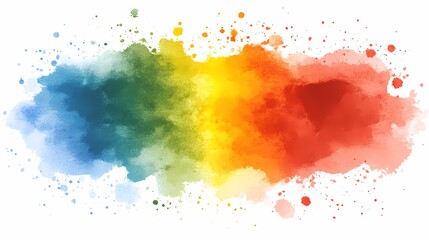 Abstract Watercolor Rainbow Splashes