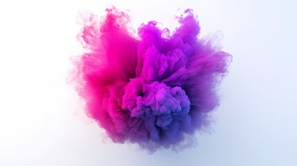 Fototapeta premium Abstract Pink and Purple Smoke Cloud on White Background