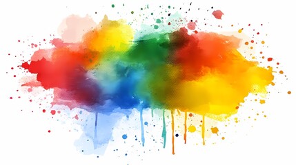 Fototapeta premium Abstract Watercolor Background with Rainbow Colors and Splashes