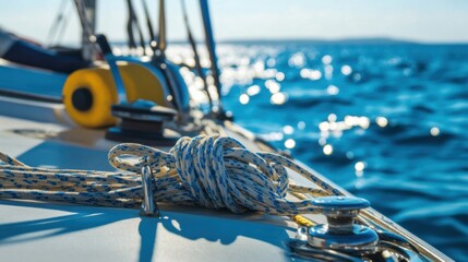 An adventurous sailing club with nautical tools and sailboats on the water, Nautical adventure and sailing style, photo of