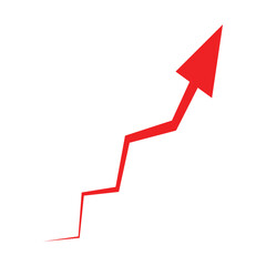 red arrow icon. growing arrow.