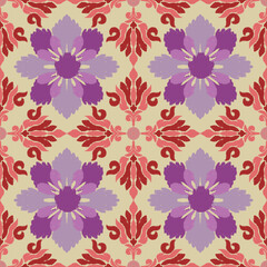 Floral Ikat pattern embroidery,Abstract seamless pattern.