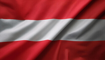 Obraz premium Austria flag waving in the wind. Close up of Austria banner blowing, soft and smooth silk. Cloth fabric texture ensign background. Use it for national day and country occasions concept