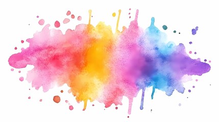Obraz premium Abstract Watercolor Rainbow Splashes Background