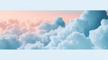 Beautiful Fluffy Clouds in Pastel Colors