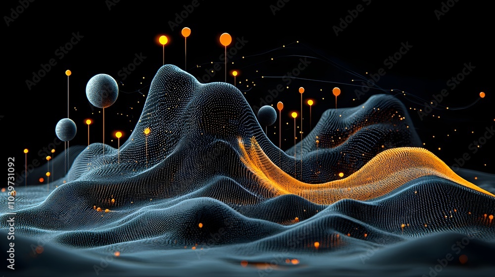 Poster glowing mesh waves swirling and pulsing with the energy and rhythm of a captivating tribal drumming 