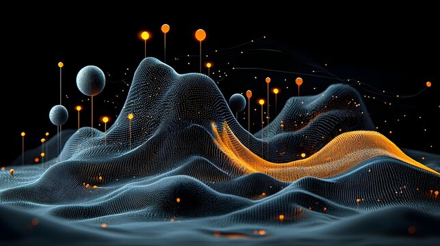 Glowing mesh waves swirling and pulsing with the energy and rhythm of a captivating tribal drumming circle creating a mesmerizing and visually striking abstract backdrop