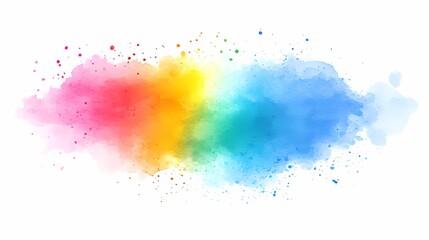 Fototapeta premium Abstract Watercolor Rainbow Background with Splashes