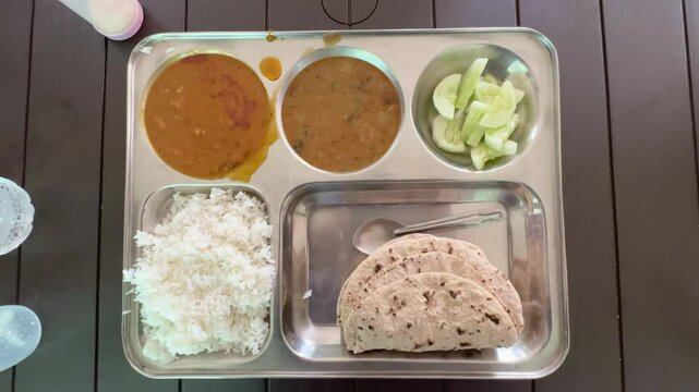 Indian Food, Simple indian food served at the mess of hospital or student hostel