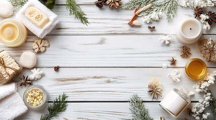 Cozy Spa Arrangement with Natural Elements