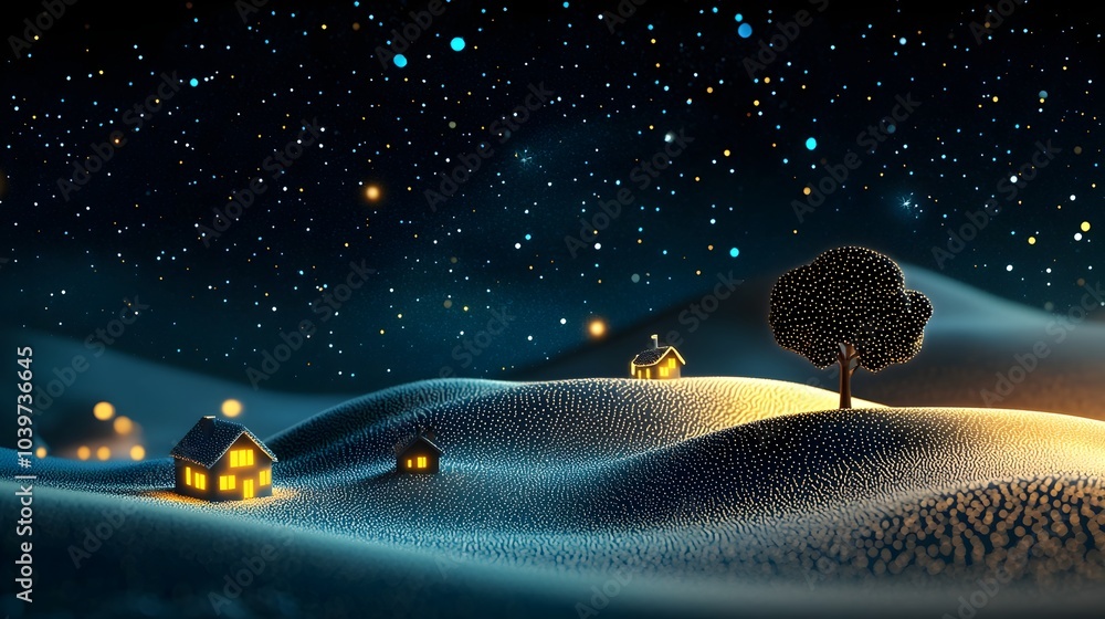 Aufkleber Mesmerizing glow mesh aurora borealis flowing gracefully across a serene snowy landscape creating a captivating and otherworldly scene