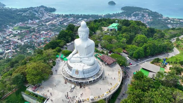 Biggest Buddha Phuket Thailand Aerial Drone
