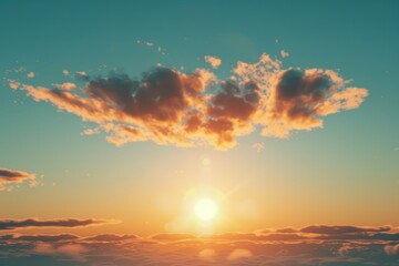 Naklejka premium beautiful setting sun and blue sky with copy space.