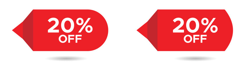 20 percent off. Sale and discount price tag vector sign
