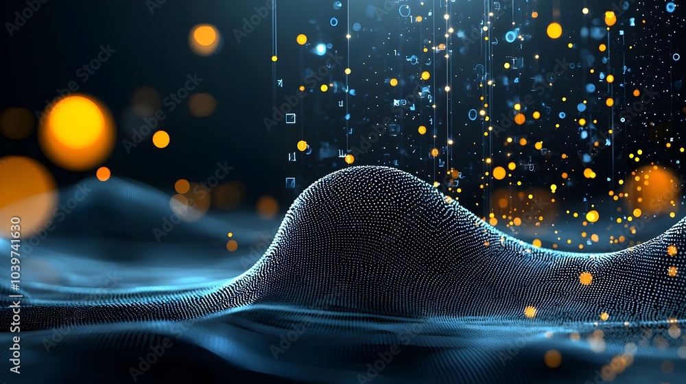 Aufkleber Stylized glowing mesh line trails create a dynamic and futuristic visual effect perfect for use in digital presentations motion graphics and various design projects