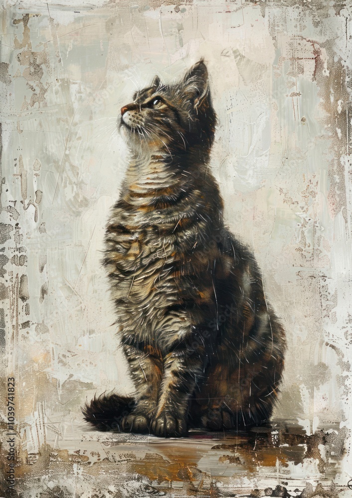 Poster Majestic cat in artistic portrait