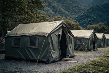 Military Tent for Army Camp Placement in Mountain Area