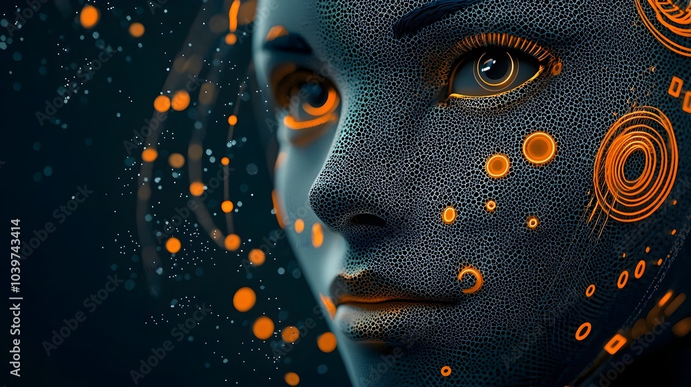 Aufkleber vibrant festival mask design surrounded by glowing mesh spirals and captivating cultural motifs crea