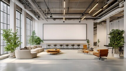 Modern Conference Room with Stylish Furniture and Decor