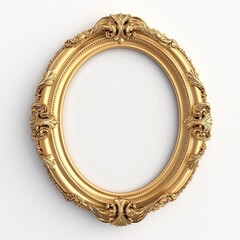 Golden oval picture frame photo photography accessories.