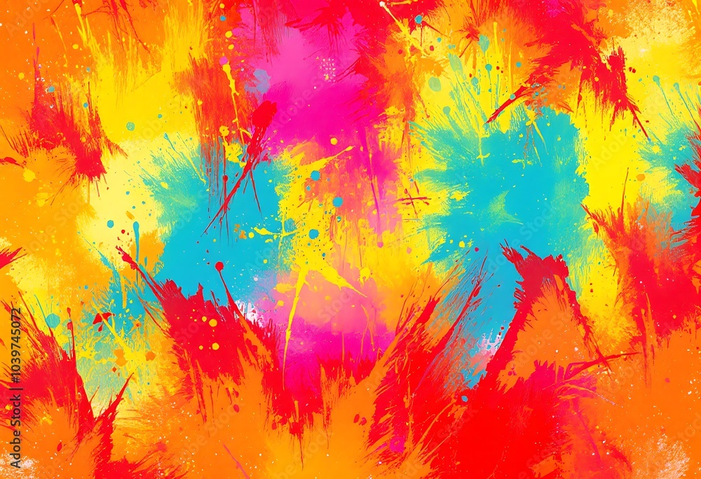 Wall mural abstract psychedelic background graphic stylization on a textured canvas of chaotic strokes and stro