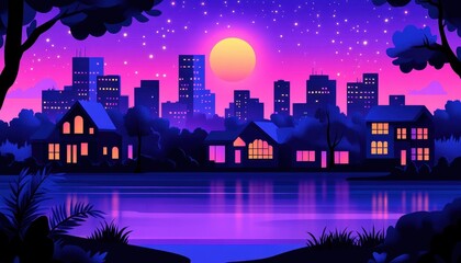 smart city at night, application development concept, smart city, Internet of things, smart life, information technology, metaverse connection technology