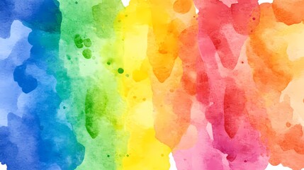 Rainbow Watercolor Background with Splashes and Blends