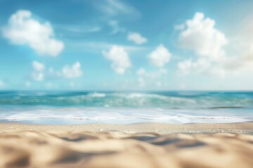 Fototapeta premium Tropical beach with sun rays golden sand and clear water.