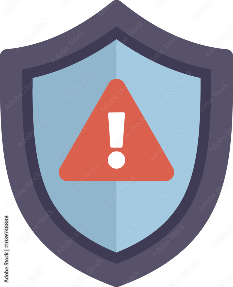 Poster security shield is displaying a warning sign to protect against an attack