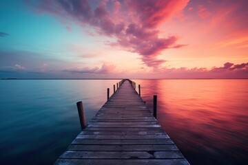 Dock background sea landscape outdoors.