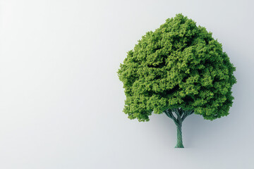 Fototapeta premium Green tree symbolizing DNA, embodying the fusion of nature and biotechnology, reflecting innovation in synthetic biology.