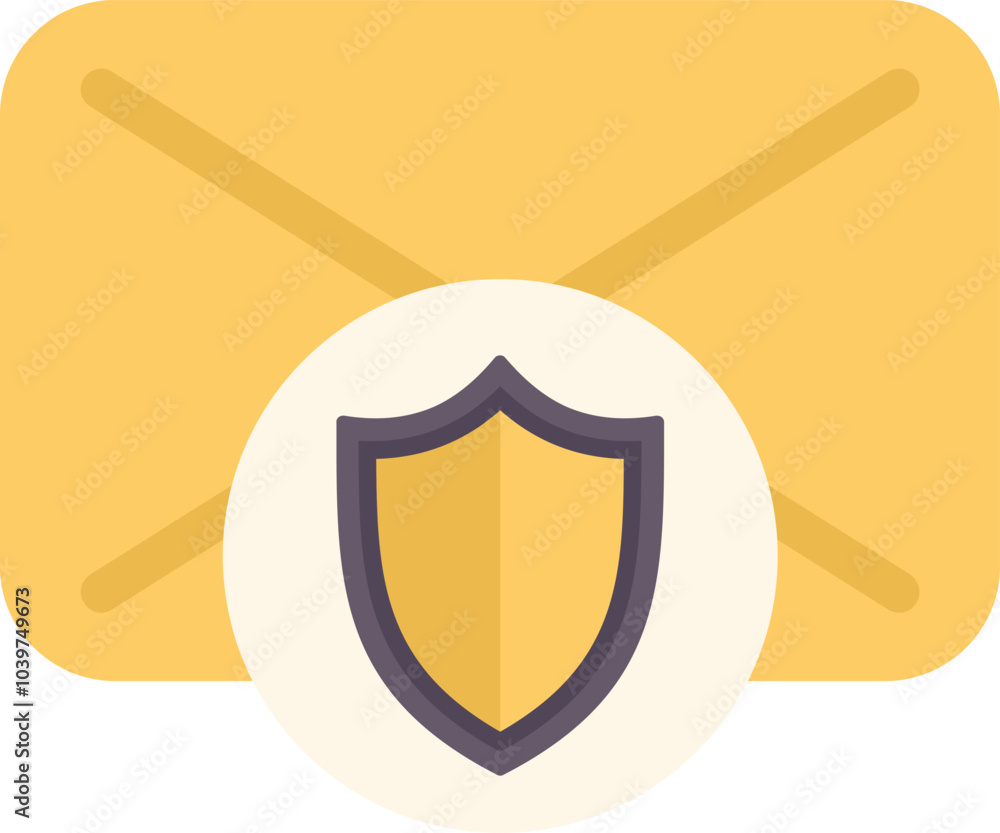 Aufkleber yellow envelope with a shield icon, representing secure and protected email communication