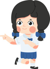 kid pointing at copy space