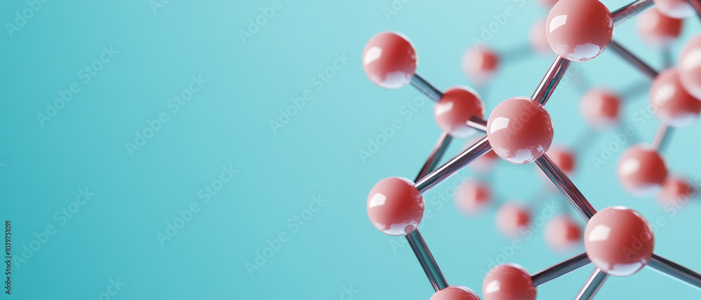 Poster molecular dynamics, intricate interplay of molecular structures in a vivid 3d visualization, emphasi