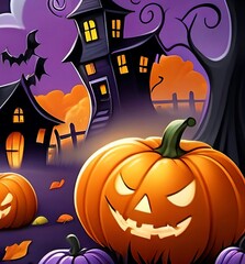 Fototapeta premium halloween background with pumpkin