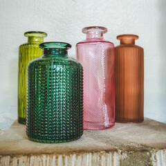 coloured glass bottles