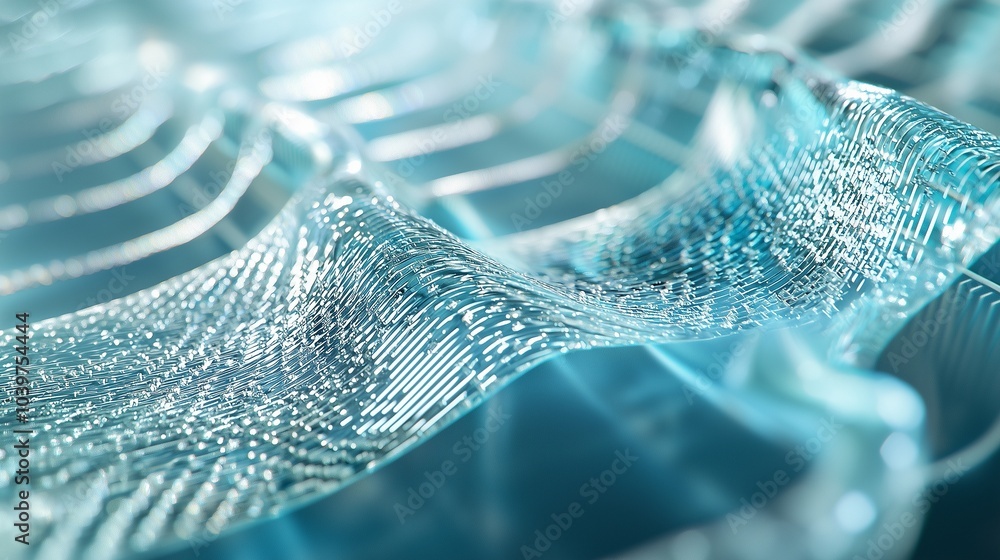 Aufkleber futuristic textile with embedded technology and intricate patterns. smart textile.